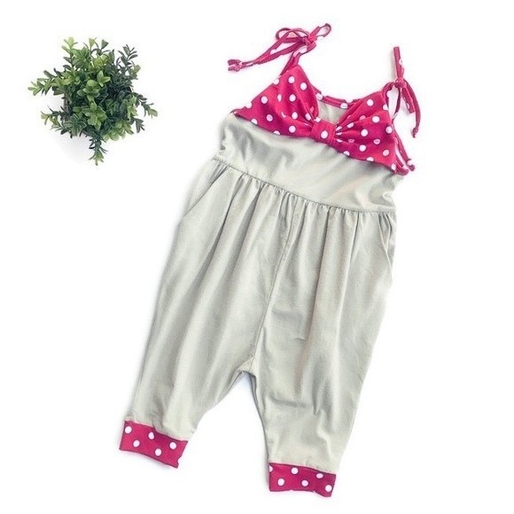 NWOT Small Indie Shop 100% Soft Cotton Tank Romper Girls Size 6 Comfy Bright - Picture 4 of 7